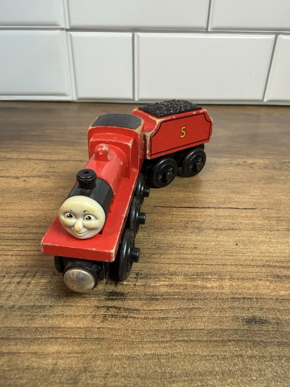 2001 Thomas & Friends James Wooden Railway & Tender Red Train